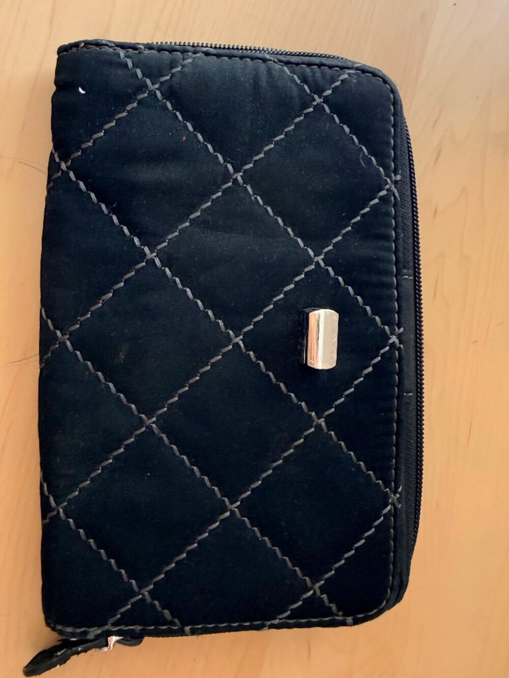 Vera Bradley Black Quilted Turn Lock Wallet